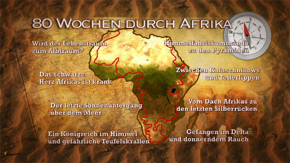 Trailer Men&uuml; "80 Wochen durch Afrika"